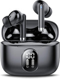 Wireless Earbuds, 2025 New Bluetooth 5.4 Headphones HiFi Stereo with 4 ENC Mic, 40H Mini Ear Buds In-Ear Noise Cancelling Earbuds with LED Screen, Ultra Light USB-C Bluetooth Earphones for Android iOS