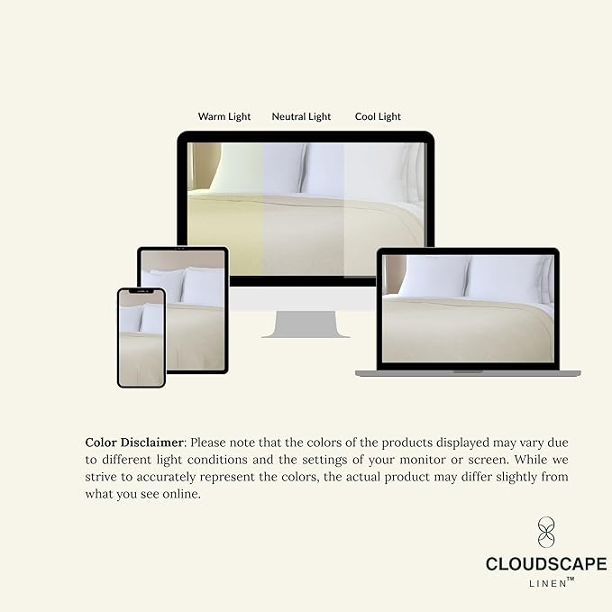Cloud Scape Linen 100% Cotton Blanket King Size for Bed – Lightweight Summer Blanket, Herringbone Weave,fits California King Size Bed, 92x108,Beige Fog