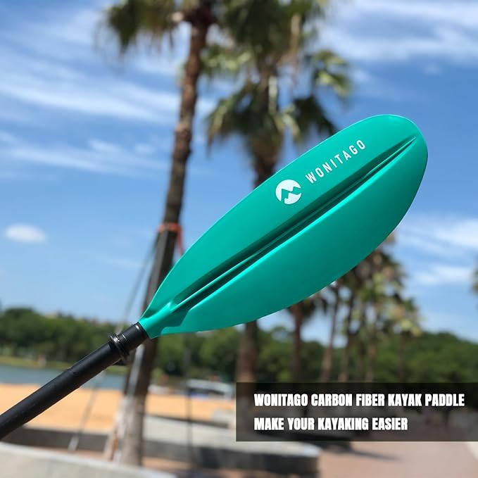 Kayak Paddle Premium Carbon Fiber Paddle with Reinforced PP + Fiberglass Blade, Floating Adjustable Kayaking Oars, 3 Piece, 220-240 cm/86-94 Inches, 240-260 cm/94-102 Inches
