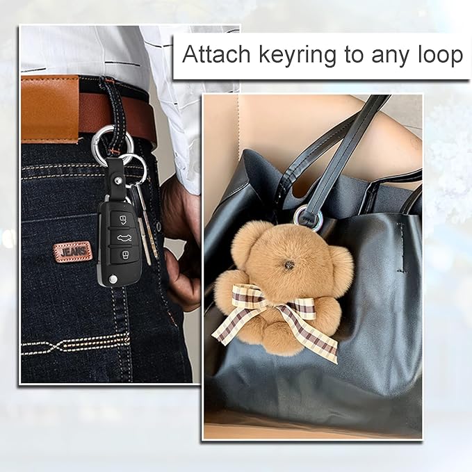 10Pack 1 Inch Metal Spring O Ring Clips Keychain, Round Carabiner Clips Keyrings Snap Hook Buckle, Purse Shoulder Bag Chain Ring Clip Replacement Paracord Keychain Lanyard Leather DIY Crafts (Rainbow)