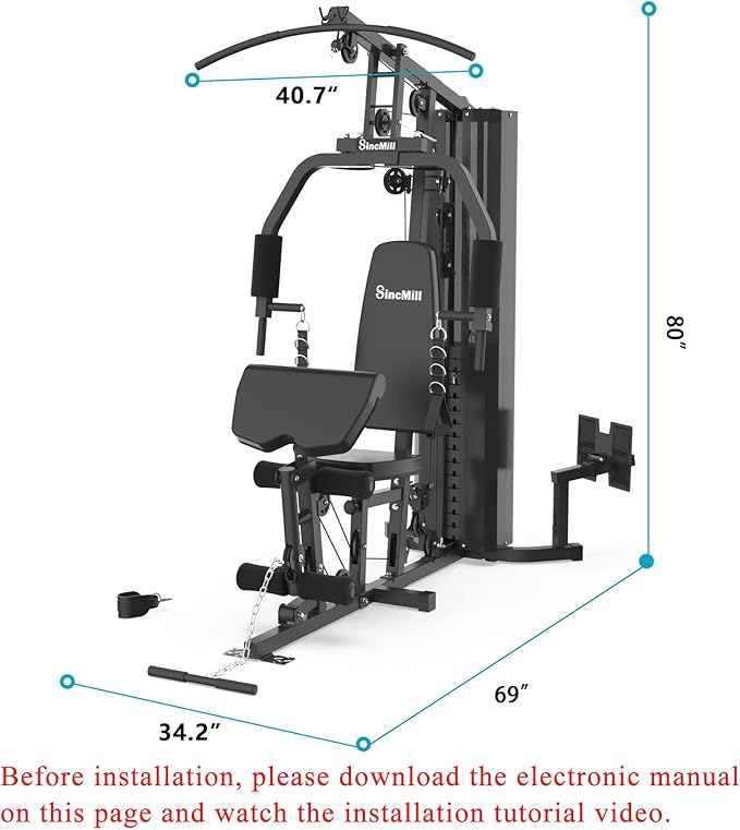 SincMill Home Gym Multifunctional Full Body Workout Equipment for Home Exercise Fitness