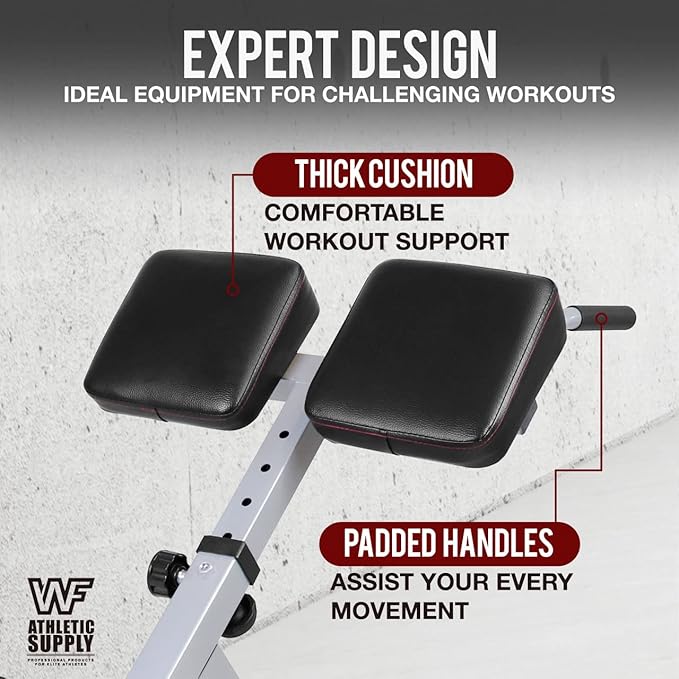 CAPHAUS 45 Degree Roman Chair Glutes Hamstring Workout Equipment for Muscle Strength Training Fitness, with Dip Station, Adjustable Hyperextension Ab Bench, Multi-Functional Back Machines