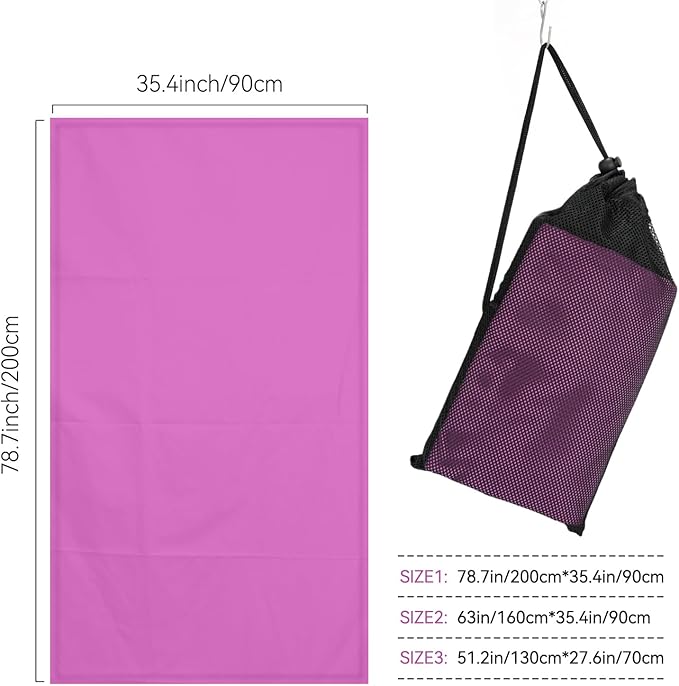 Microfiber Beach Towel-Perfect for Travel, Sports, Camping, Swimming, Yoga, Gym- Quick Dry, Sand Free, Compact, Lightweight, Absorbent (Purple,Small(101x50cm, 40x20”))
