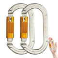 SOB Auto Locking Climbing Carabiner Clips,Heavy Duty Asymmetrical Carabiner Connector Used for Rappelling Gear Rescue Outdoor Projects Dog Leash