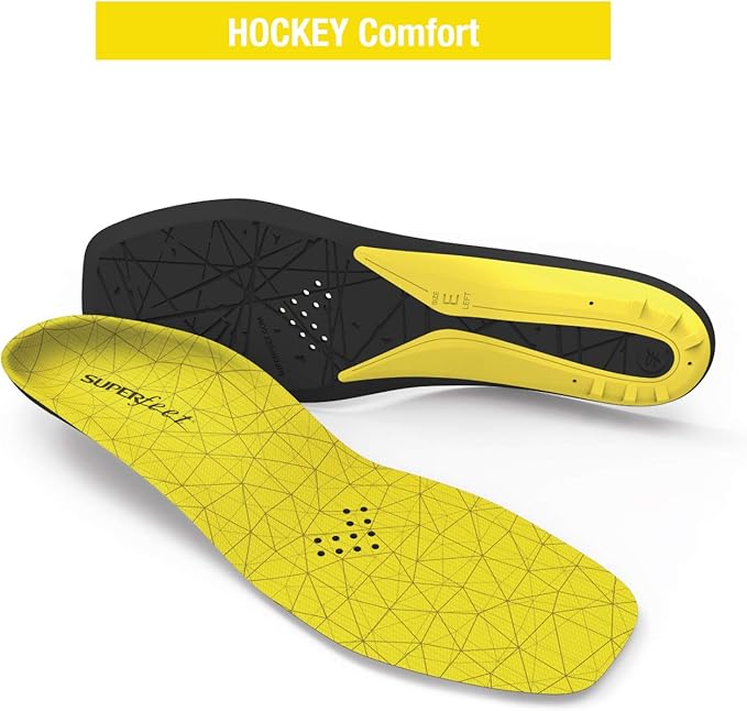 Superfeet Hockey Cushion Insoles - Foam Shoe Inserts for Skates - Professional Grade - Skate Size 9-10