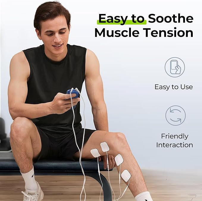 AUVON 3-in-1 TENS Unit Muscle Stimulator, EMS Massage Machine with 40 Intensities for Gradual Shoulder, Sciatica, Back Pain Relief, 24 Modes Rechargeable Electronic Pulse Massager with 12 TENS Pads