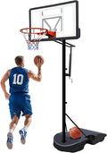 Portable Basketball Hoop with Stable Base, Basketball Hoop Goal System for Teens Adults, Heavy-Duty Steel, Adjustable Height, Easy to Move, Outdoor & Indoor Use