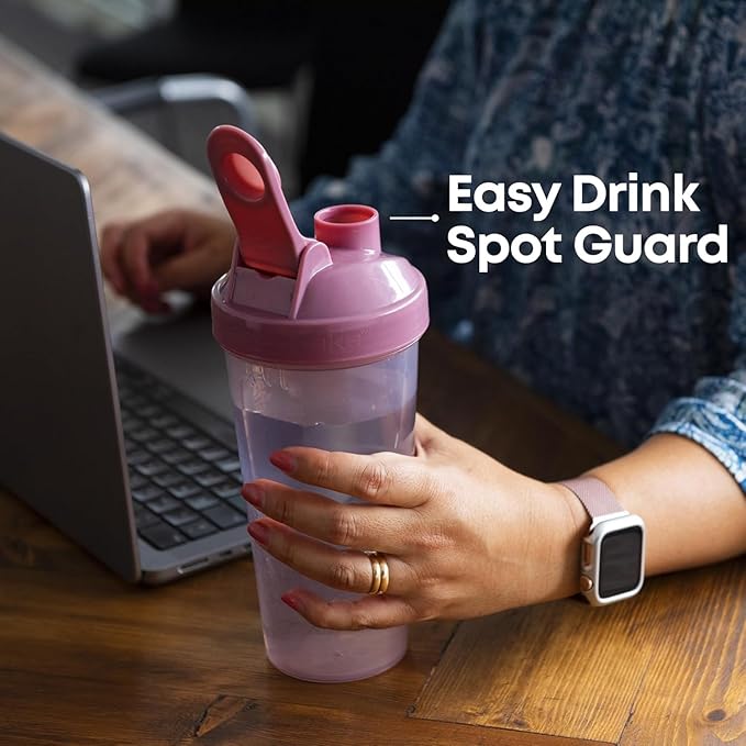 Smartshake Glossy 3-Pack Lite Protein Shaker Bottle 800 ml | 27 oz - Leakproof Screw-on Lid - BPA Free – Unisex - (Black, Deep Rose, Navy Blue)