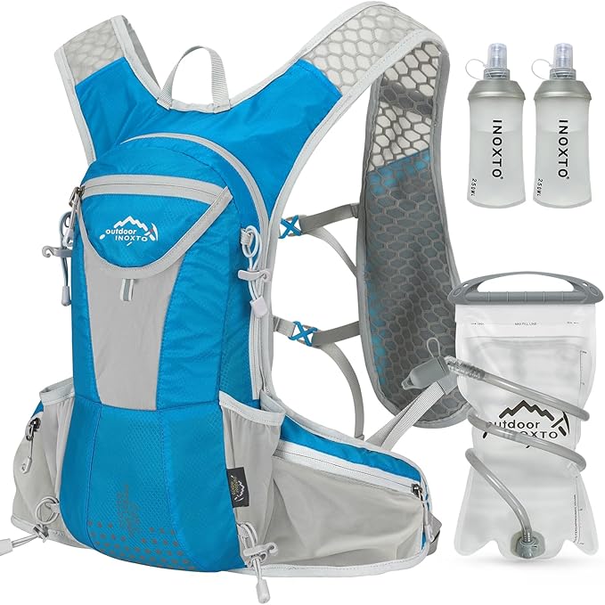 Hydration Pack Backpack, Lightweight Water Backpack with 2L Leakproof Hydration Bladder Daypack for Men Women,Running Hydration Vest for Outdoor Trail