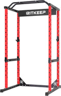 RitKeep Power Rack RMAX 2250 Multi-Function Power Cage for Strength Training - 1200lb Capacity Squat Rack with Multi-Grip Pull-Up Bar, Safety Bars, and J-Hook for Home Gym