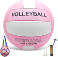 Volleyball Official Size 5 for Indoor Outdoor, Thicker PU Soft Volleyball Kit for Girls Boys Teenager Adults Beach Game Gym Training Beginner