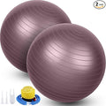Leyndo 2 Pcs Yoga Ball Exercise Ball Large 26 Inch Exercise Anti Burst Birthing Fitness Ball with Pump, 26 Inches/ 65 cm for Improved Posture, Balance, Yoga, Pilates, Training
