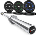Olympic Rubber Bumper Weight Set - 2 Inch Barbell Plates for Home Gym Strength Training