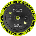 Olympic Bumper Plates, Rubber Formula With Steel Insert (10lb, 15lb, 25lb, 35lb, 45lb - SOLD INDIVIDUALLY), Olympic Weight Plates for Strength Training, Bench Press, Squats, Powerlifting