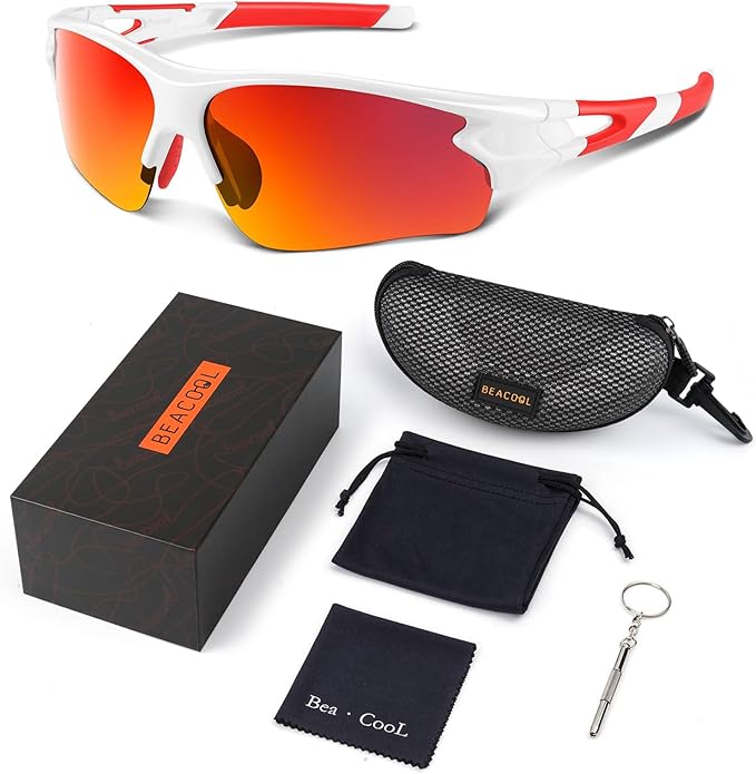 BEACOOL Polarized Sports Sunglasses for Men Women Youth Baseball Fishing Cycling Running Golf Motorcycle Tac Glasses UV400