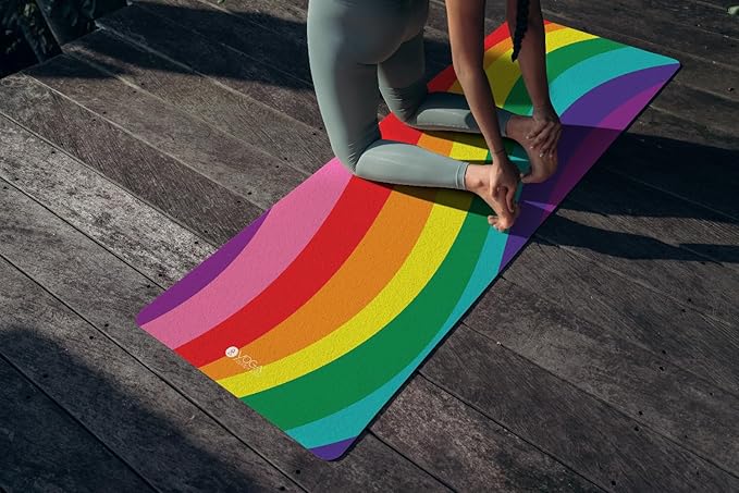 YOGA DESIGN LAB | The Combo Yoga Mat | 2-in-1 Mat+Towel | Eco Luxury | Ideal for Hot Yoga, Power, Bikram, Ashtanga, Sweat | Studio Quality | Includes Carrying Strap!