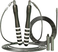 Speed Jump Rope with Weights - Interchangeable 2mm & 5mm Dual Cables Fast-Clip System for CrossFit, Double Unders, HIIT - Adjustable 9.8-10ft Speed Rope for Men/Women/Kids Home Gym