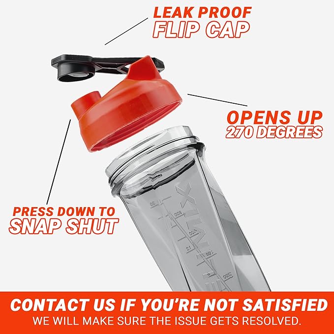 HELIMIX 2.0 Vortex Blender Shaker Bottle, 29 Fluid Ounces, Plastic, No Shaking Accessories Needed, Odor Resistant, Leak Proof, Durable, Easy to Clean, Sturdy Loop for Transport