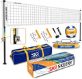Outdoor Heavy Duty Volleyball Net Set, Anti-Sag Design, Adjustable Aluminum Poles, Portable Volleyball Net for Backyard,Grass and Beach