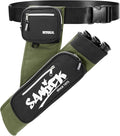 Archery Arrow Quiver - Adjustable Waist Hanged Quiver with 3 Removable Tubes & Pockets for Archery Arrows Case & Equipment - Ideal for Hunting & Target Practice - Right Handed Only