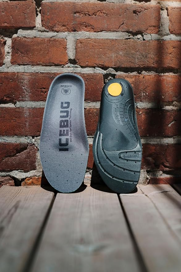 Icebug Comfort Insoles with Dynamic Arch Support, Charcoal Medium Arch, M 11