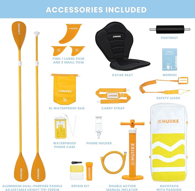 Inflatable Paddle Board for Adults with Accessories Included, Oar, Fins, Pump. Stand Up Paddleboard Great Stability and Resistance. 10’ x 33" x 5.9", Maximum Load 286 lb