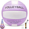 Volleyball Official Size 5 for Indoor Outdoor, Thicker PU Soft Volleyball Kit for Girls Boys Teenager Adults Beach Game Gym Training Beginner