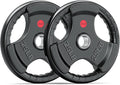 XDDIAS Rubber Weight Plates for Barbell, 2-Inch Olympic Grip Plate for Strength Training, Weightlifting and Bodybuilding in Home & Gym, Solid Cast Iron Weight Plates Pair and Sets