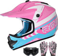 Youth Dirt Bike Helmet DOT Certified - Full Face Motorcycle Helmet for Off-Road, ATV, Street Riding, Includes Adjustable Goggles & Protective Gloves