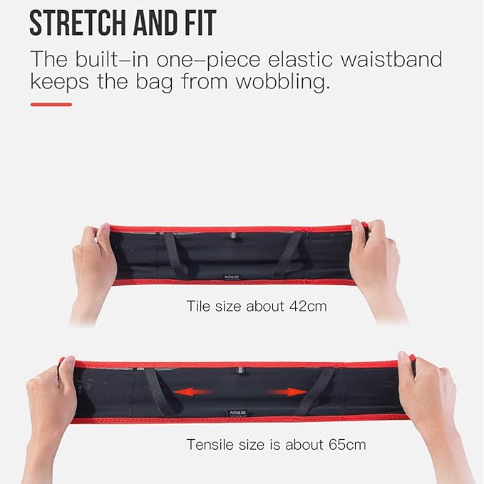 AONIJIE Hydration Belt Running Fanny Pack, with 250ml Soft Water Bottle Flask Phone Holder for Trailing Running Climbing Jogging Cycling Workout Fitness 3 Colors (Red, L/XL)