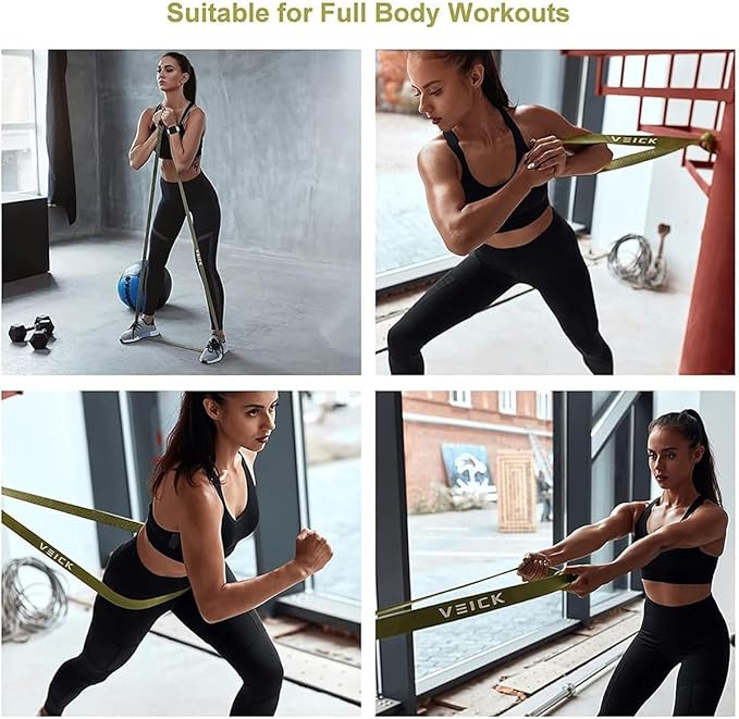 VEICK Resistance Bands for Working Out, Exercise Bands, Workout Bands, Pull Up Assistance Bands, Long Heavy Stretch Bands Set for Men and Women, Power Weight Gym at Home Fitness Equipment