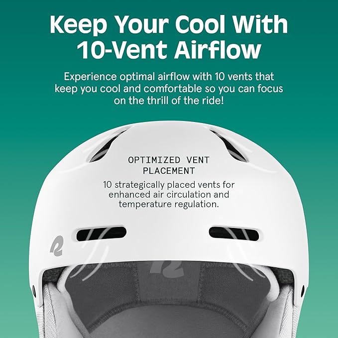 Retrospec Comstock Ski Helmet - Snowboard Helmet for Adults & Youth - Adjustable Fit Snow Helmet with Protective Shell and Breathable Vents for Men, Women, Boys & Girls