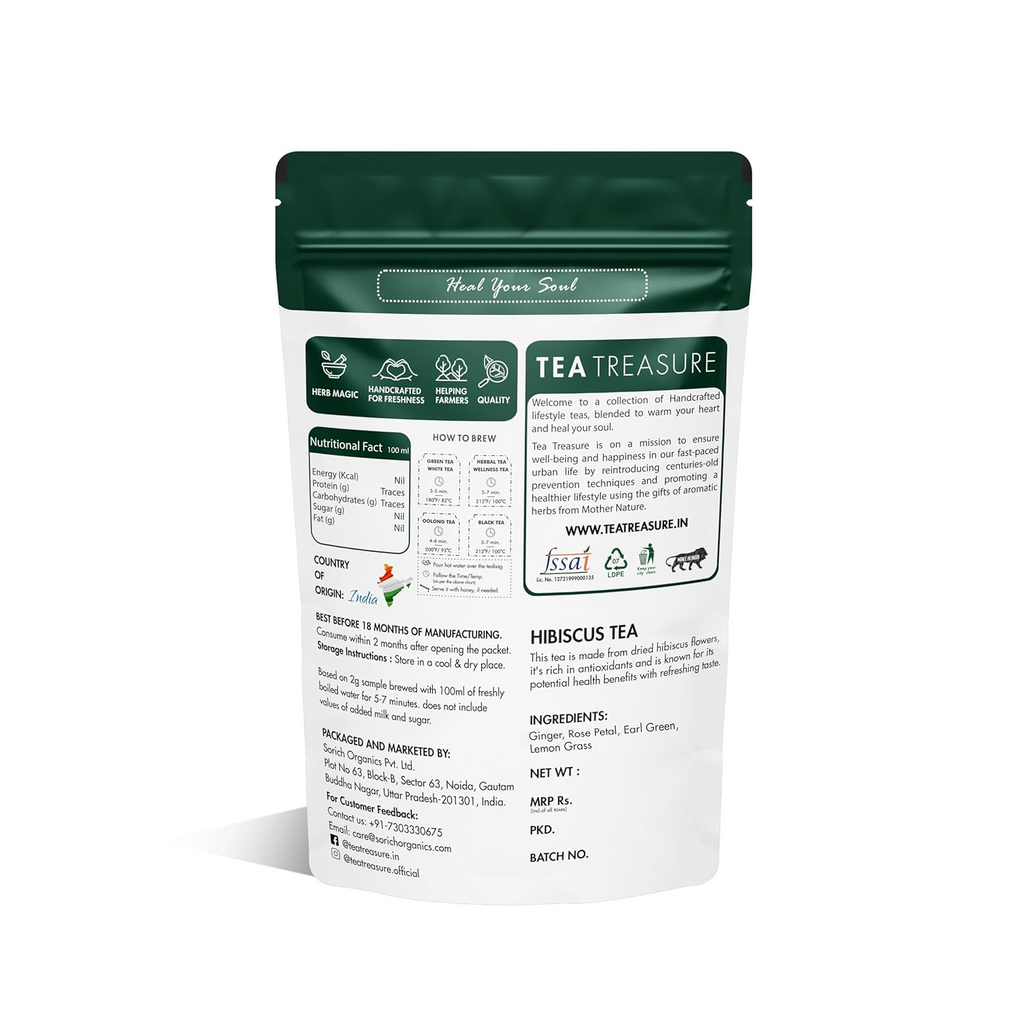Tea Treasure Hibiscus Green Tea Powder