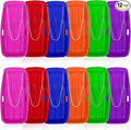 Jerify 12 Pcs 35 in Classic Snow Sled Winter Downhill Sprinter Toboggan with Pull Rope and Handles Plastic Sleds for Kids Adults Snow Sand Board Sleigh, 6 Colors