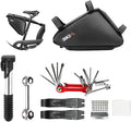 Bike Repair Kit Tool Bag – 16-in-1 Multitool, 120PSI Mini Pump, Tire Levers, Patches, Saddle Bag for Road, Mountain, and E-Bikes, Portable Tool Kit for Emergencies & Repairs