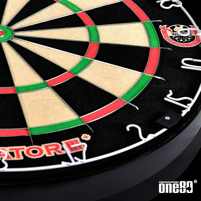 Gladiator Dartboard with Top-Grade African Sisal and Sword Edge Staple Free Wire Spider for Maximum Scoring Potential and Less Bounce Outs