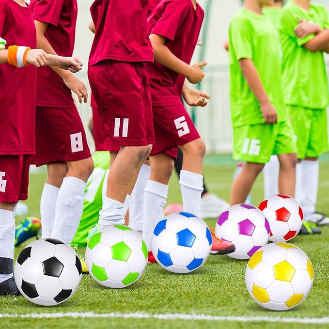 12 Pcs Soccer Balls Bulk Size 4 Soccer Balls with Pump Soft Football Outdoor Indoor for Sport Training Practice Game Gift for Youth Teen Adult