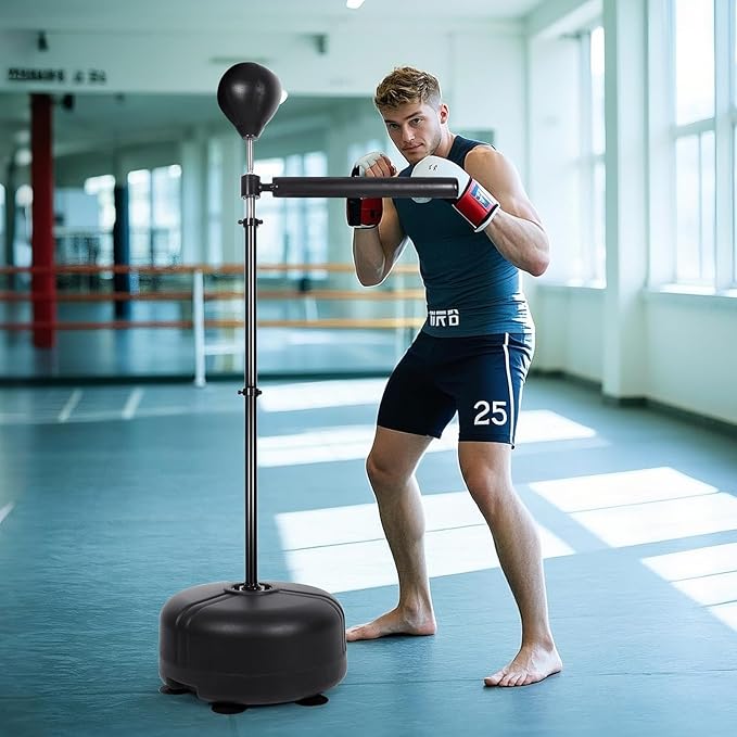 INNOLIFE Boxing Bar Height Adjustable Spinning Bar with Punching Bag Boxing Speed Trainer for Home Gym