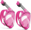 W WSTOO Full Face Snorkel Mask Adults,Suitable for Beginners Dry Top Snorkeling Gear,Can Your Mouth or Nose to Breathe,180 Degrees Panoramic View,Anti-Fog Anti-Leak,Summer Travel and Vacationing Gifts