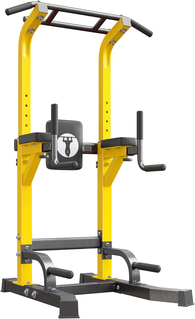 sogesfurniture Adjustable Dip Stands Assistive Trainer for Home Gym - 10-Level Height Wall-Saving Pull Up Bar, Dual Training Stands for Dip Push Up & Core Workout, Heavy Duty Steel Frame