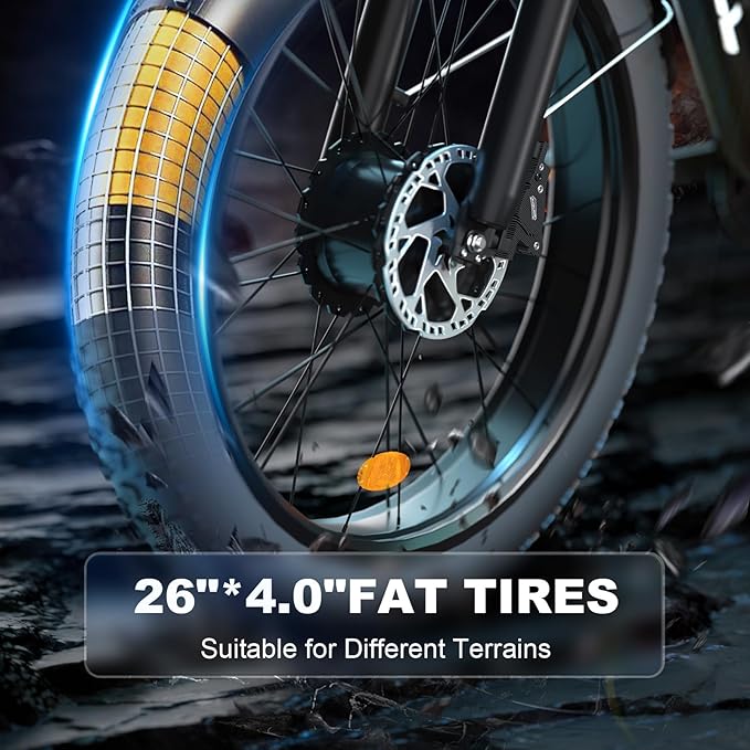 2000W(Peak 3000W) Electric Bike for Adults，Dual Motor E Bike 35MPH 80 Mile with 52V 22.4AH（1164WH Battery, 26” Fat Tire All Terrain Ebikes,Full Suspension Long Range E Bikes