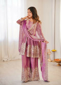 Teeya Creation Baby Pink Color Fendy Satin Silk Embroidery Work Party Wear Salwar Suit