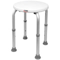 Adjustable Compact Round Shower Stool – Heavy Duty Bath Safety Seat with Non-Slip Rubber Feet – Tool-Free Assembly