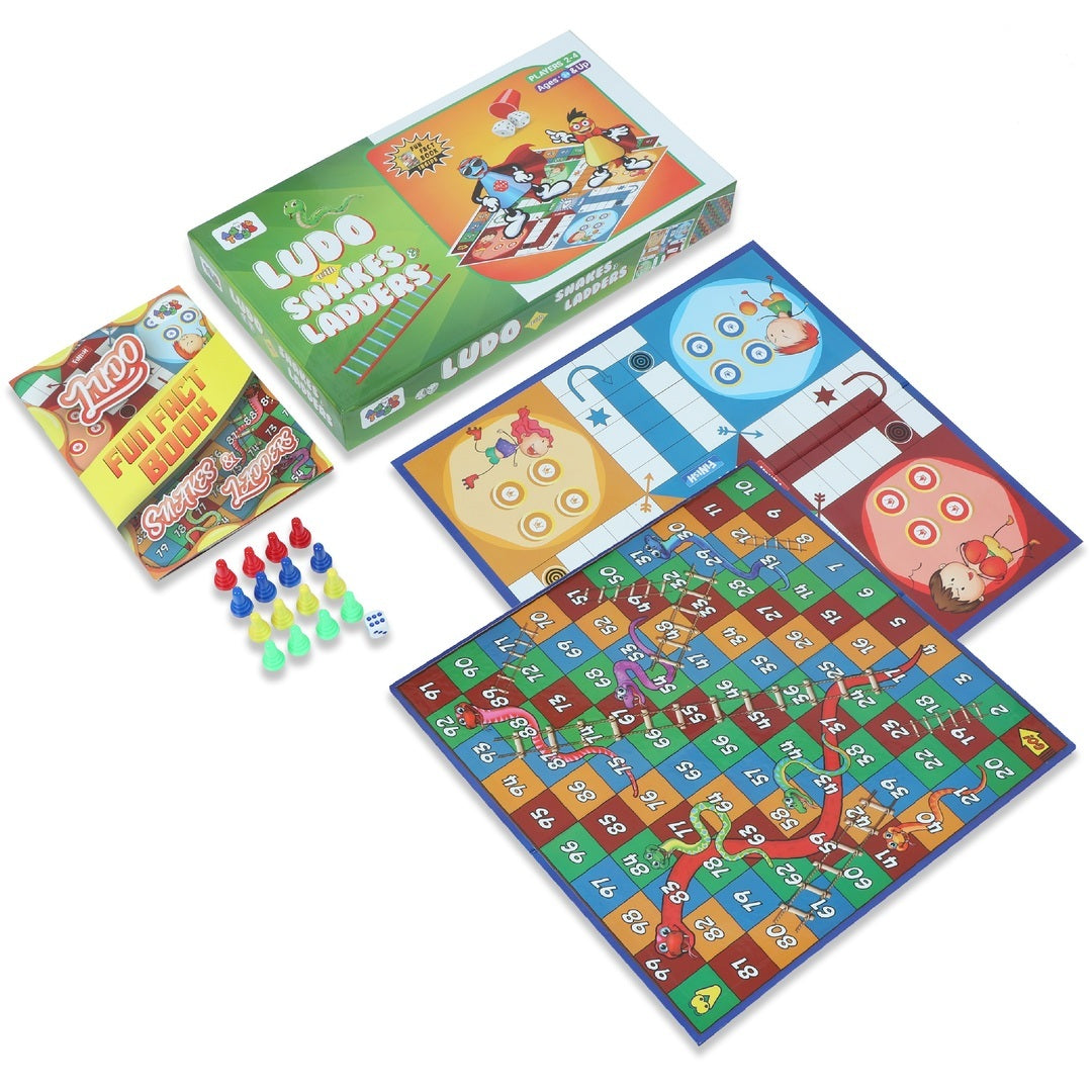 Advit Toys Ludo with Snakes & Ladders 2 in 1 Games for Childrens | Fun Board Game Gift for Kids Age 5+ Years – Multicolour