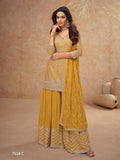 Anaita Yellow Chinon Sequence Embroidered Readymade Salwar Suit