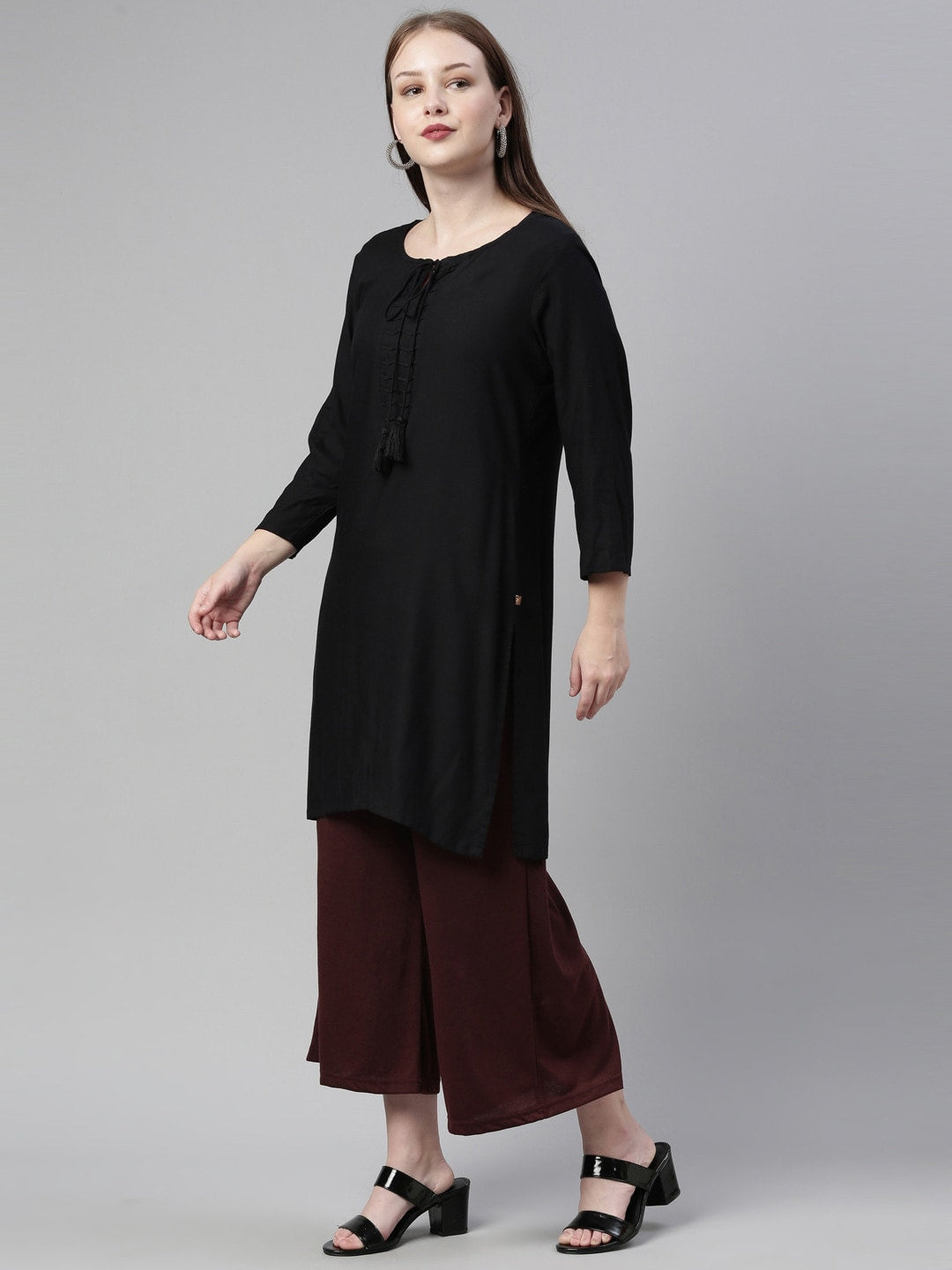 Souchii Brown Knitted Ethnic Palazzos
