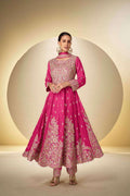 Anaita Pink Chinon Stitched Anarkali Suit With Codding Dori & Sequence Work