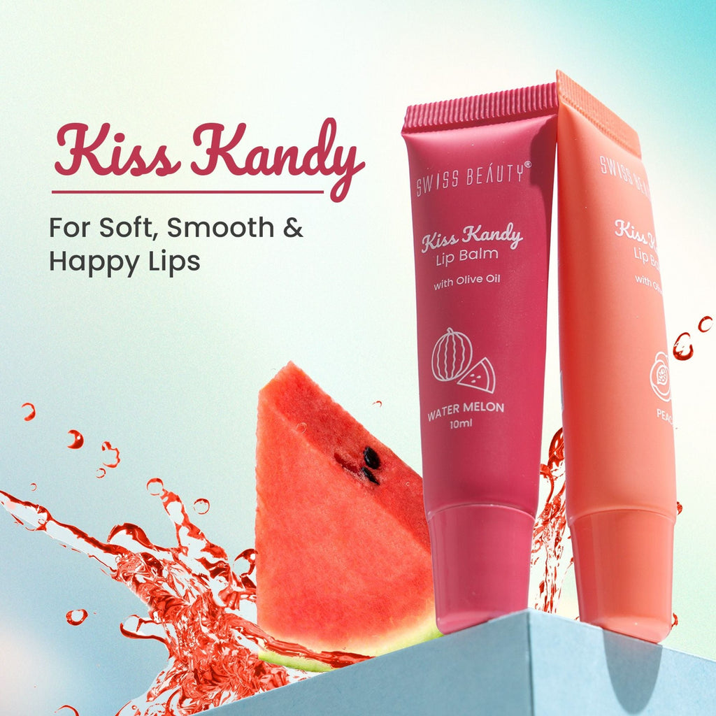 Swiss Beauty Kiss Kandy Tinted Lip Balm | Non-Sticky with Olive Oil & Vitamin E - 7 Strawberry