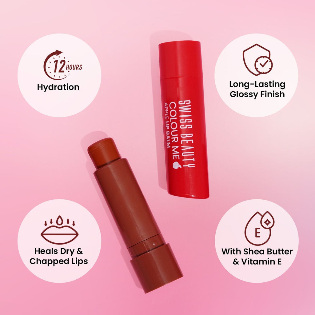 Swiss Beauty Colour Me Tinted Lip Balm For Dry With SPF 15 , Shea Butter and Vitamin E - 5 Vanilla Whirl