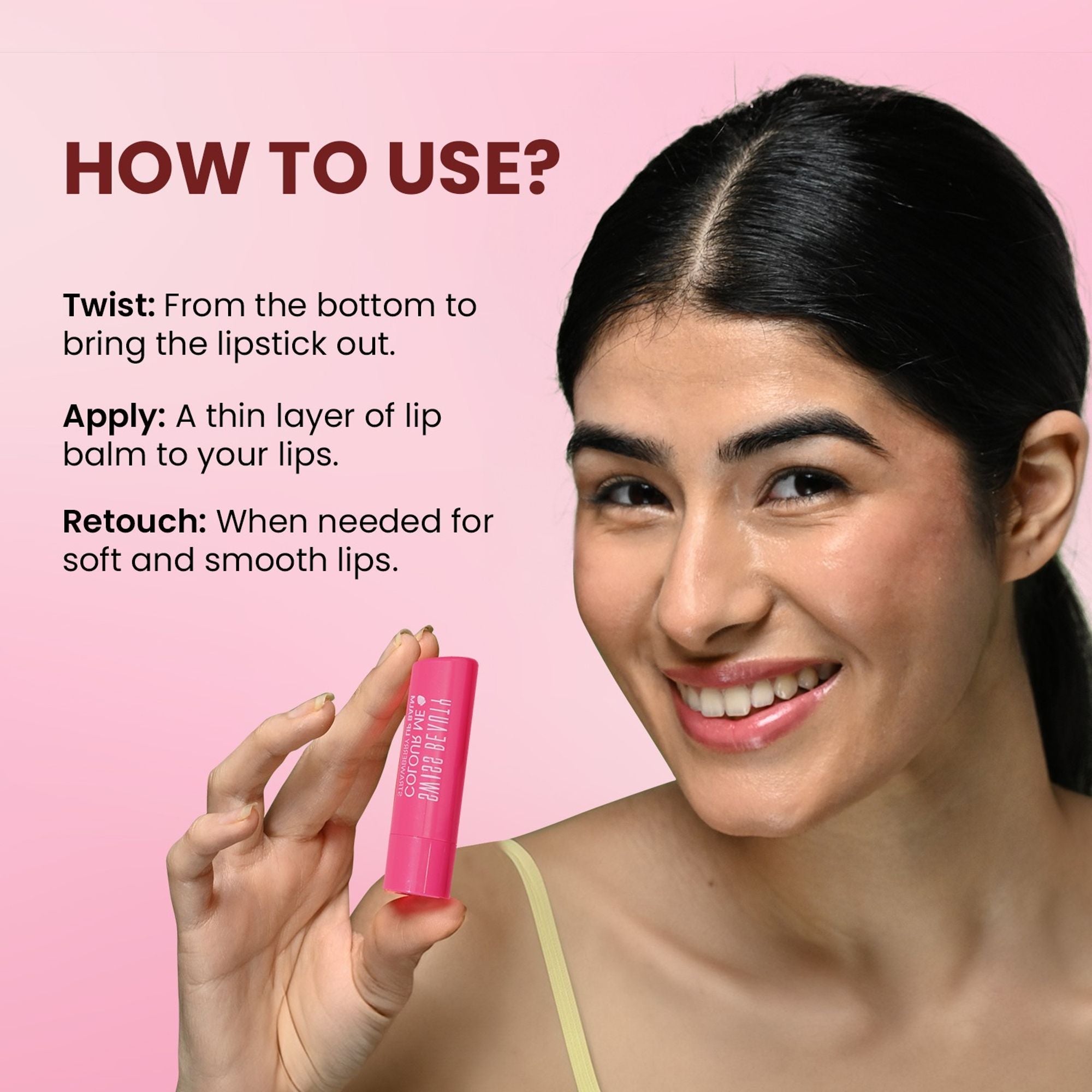 Swiss Beauty Colour Me Tinted Lip Balm For Dry With SPF 15 , Shea Butter and Vitamin E - 5 Vanilla Whirl